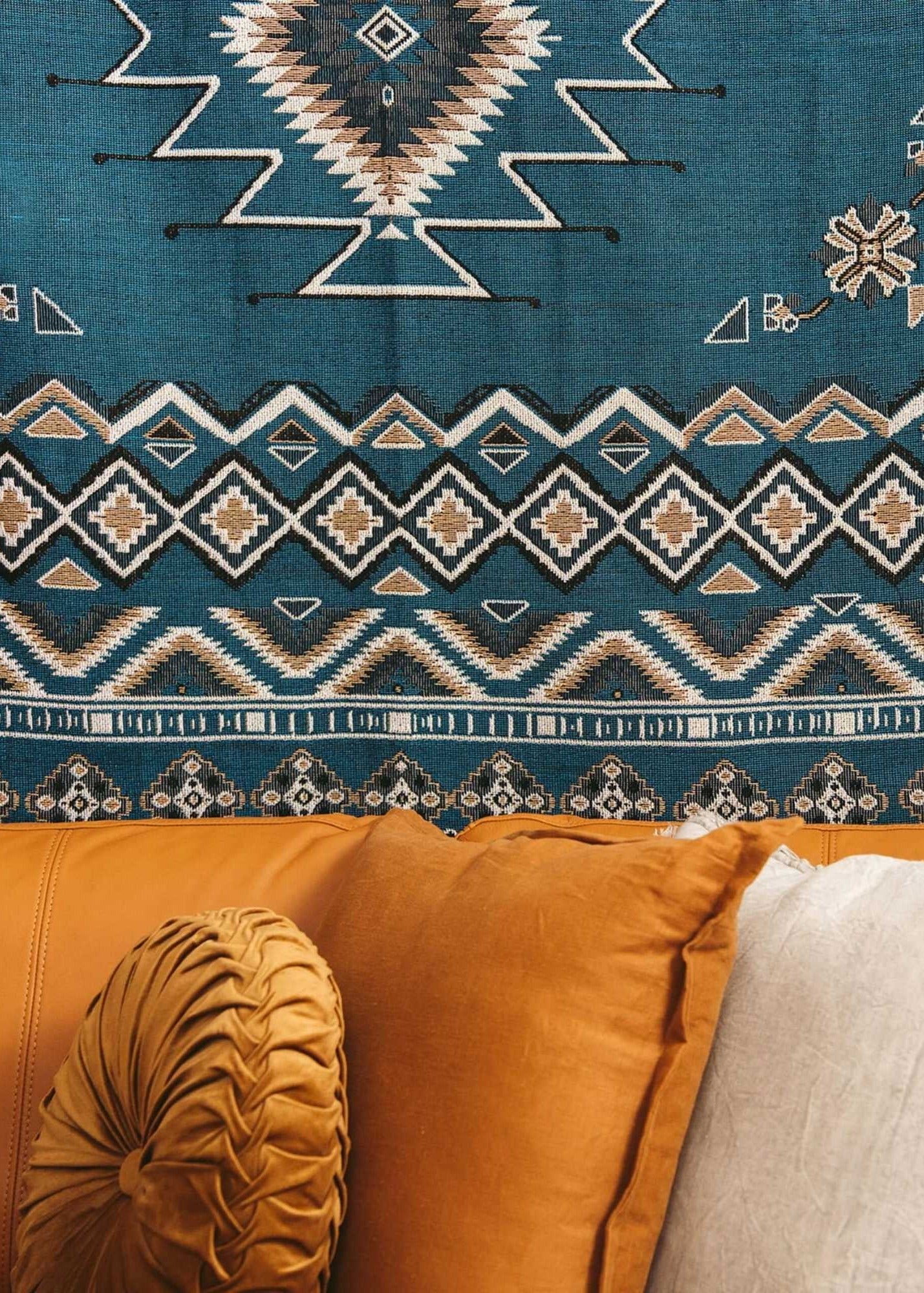 HENDEER - 'Let It Be' Woven Picnic Rug/Throw: Regular 130x160cm
