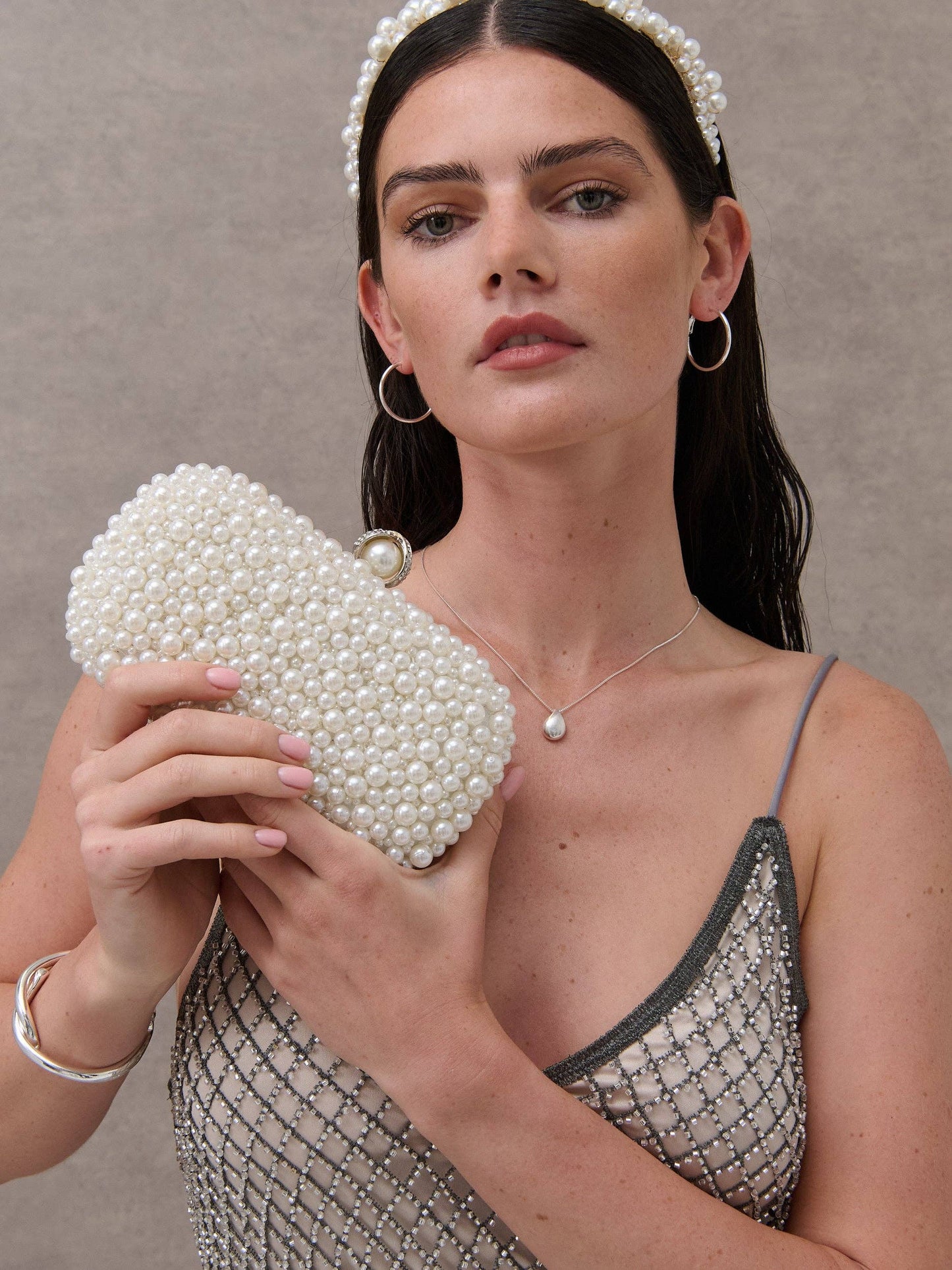 Angels Whisper Accessories - Cosmo Pearl Clutch Bag
