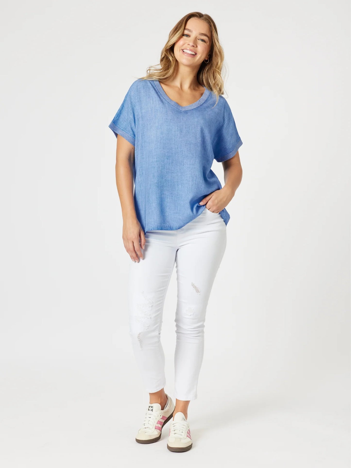Sienna Top - Washed Blue