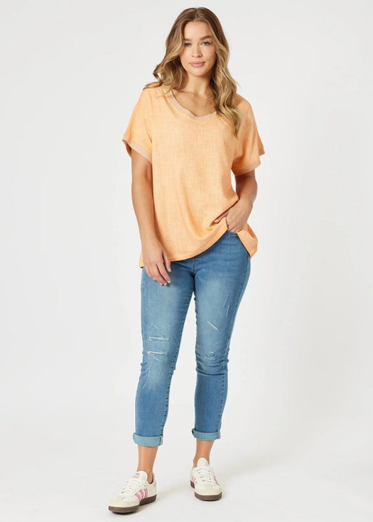 Sienna Top - Washed Orange