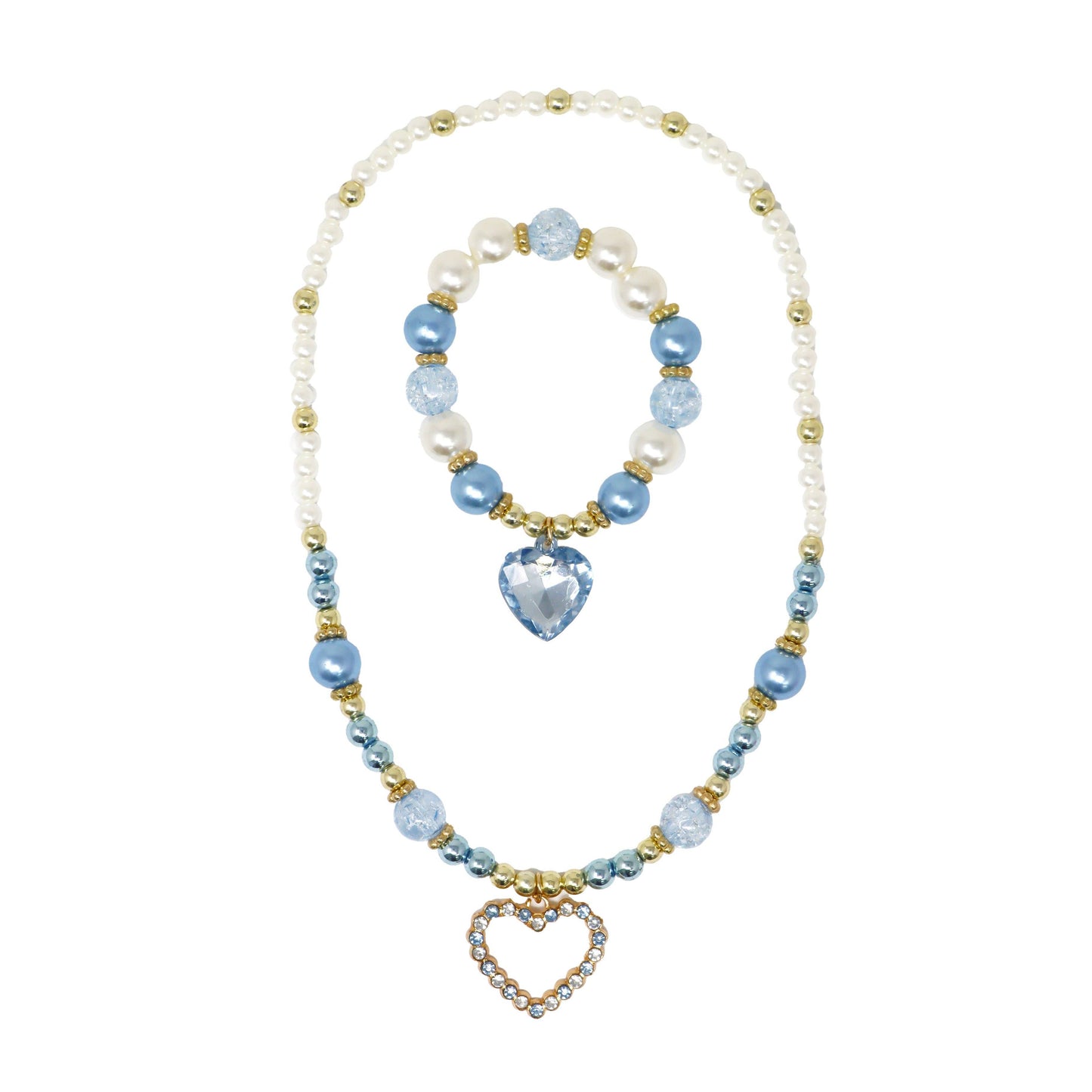 Pink Poppy - Dance Pearl Heart Necklace and Bracelet Set