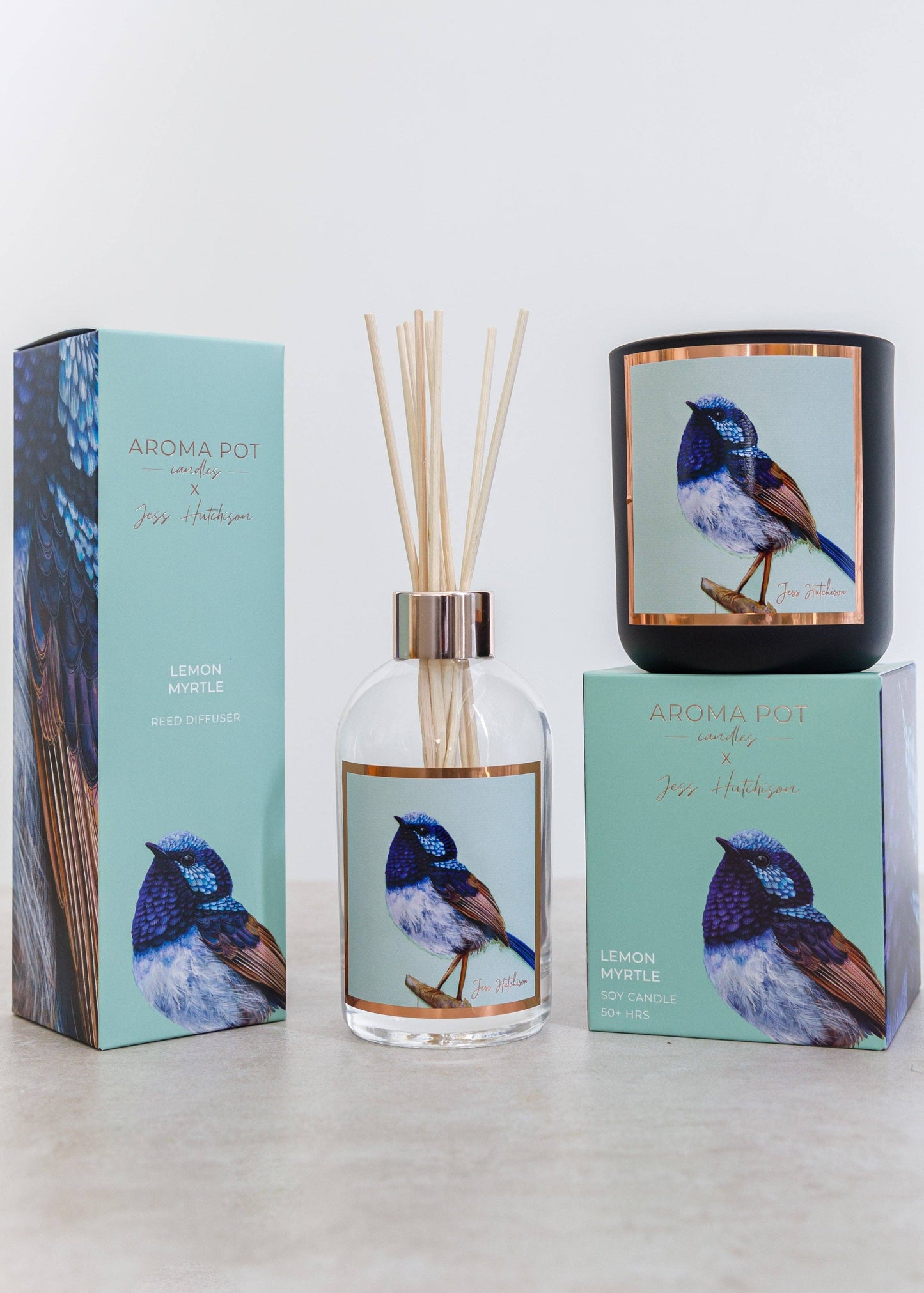 Aroma Pot - 200ml Australian artist reed diffuser - lemon myrtle