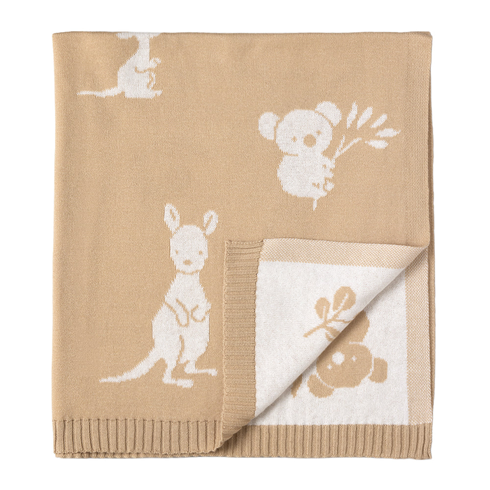 Cotton Knit Baby Blanket - Australiana