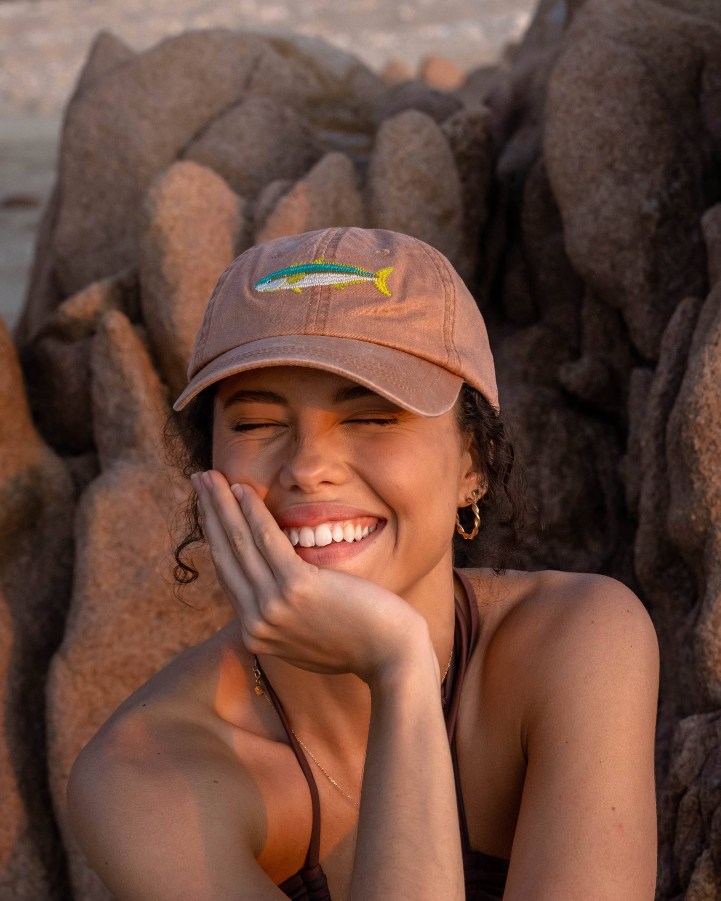 Pallion Point - Kingfish Fish Lid | Cotton Dad Cap in Rust