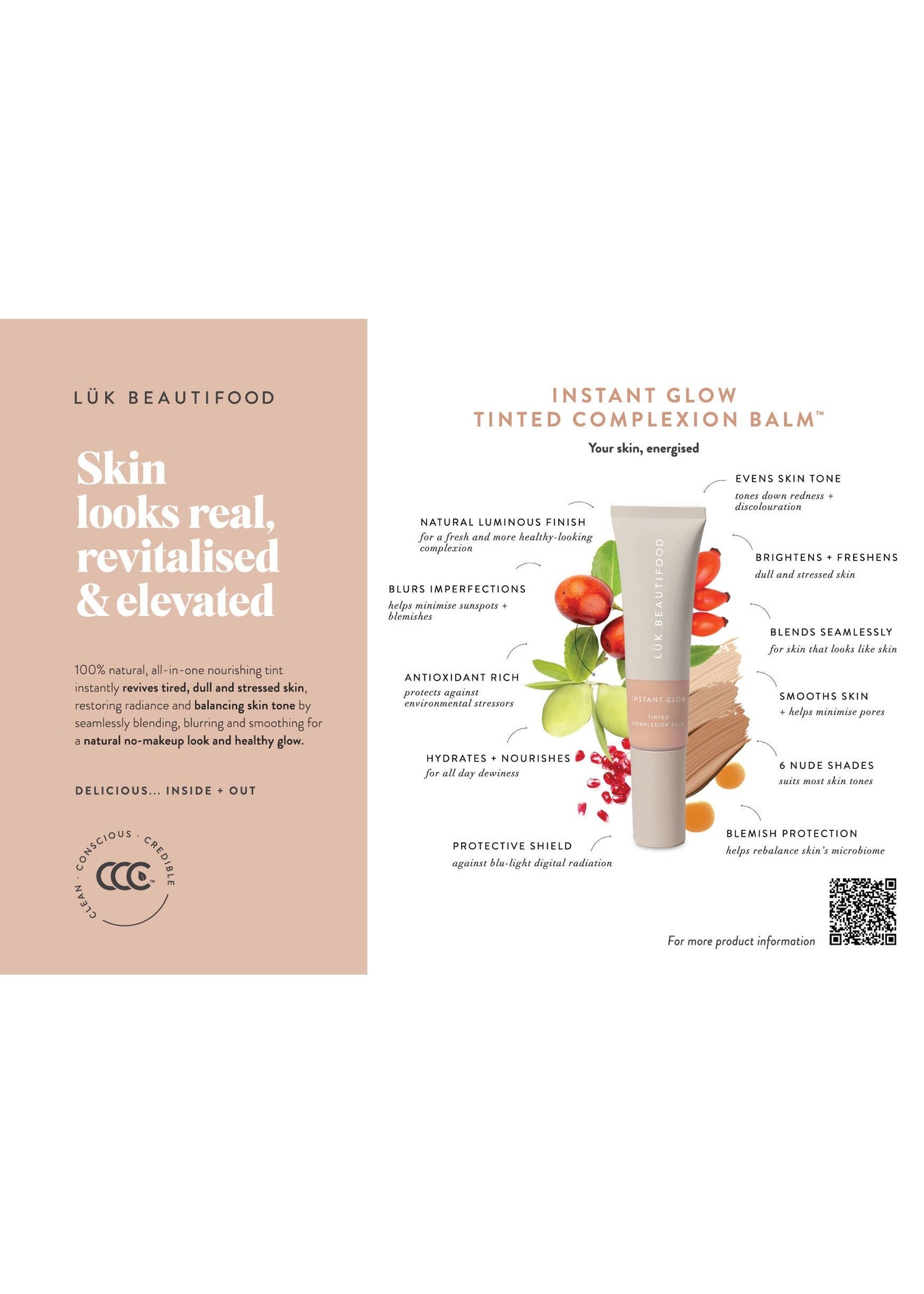 Luk Beautifood - NUDE 4 (Medium) - Instant Glow Tinted Complexion Balm 30ml