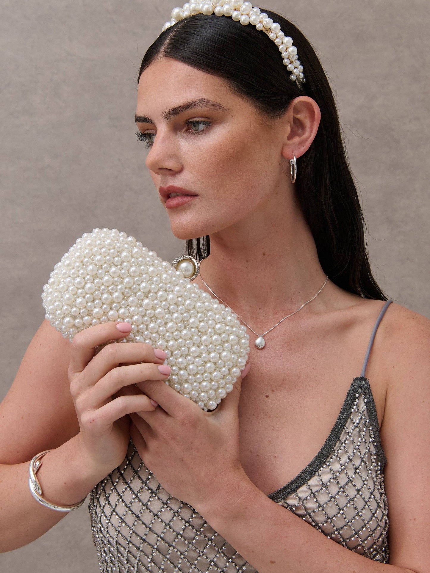 Angels Whisper Accessories - Cosmo Pearl Clutch Bag