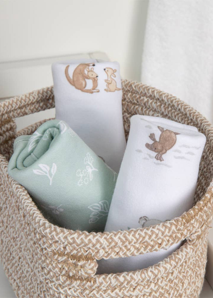 3 Pack Organic Wash Cloths - Australiana