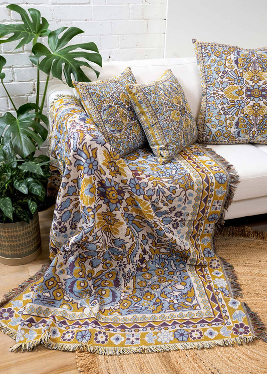 HENDEER - 'Every Little Thing' Woven Picnic Rug/Throw: Large 170x200cm