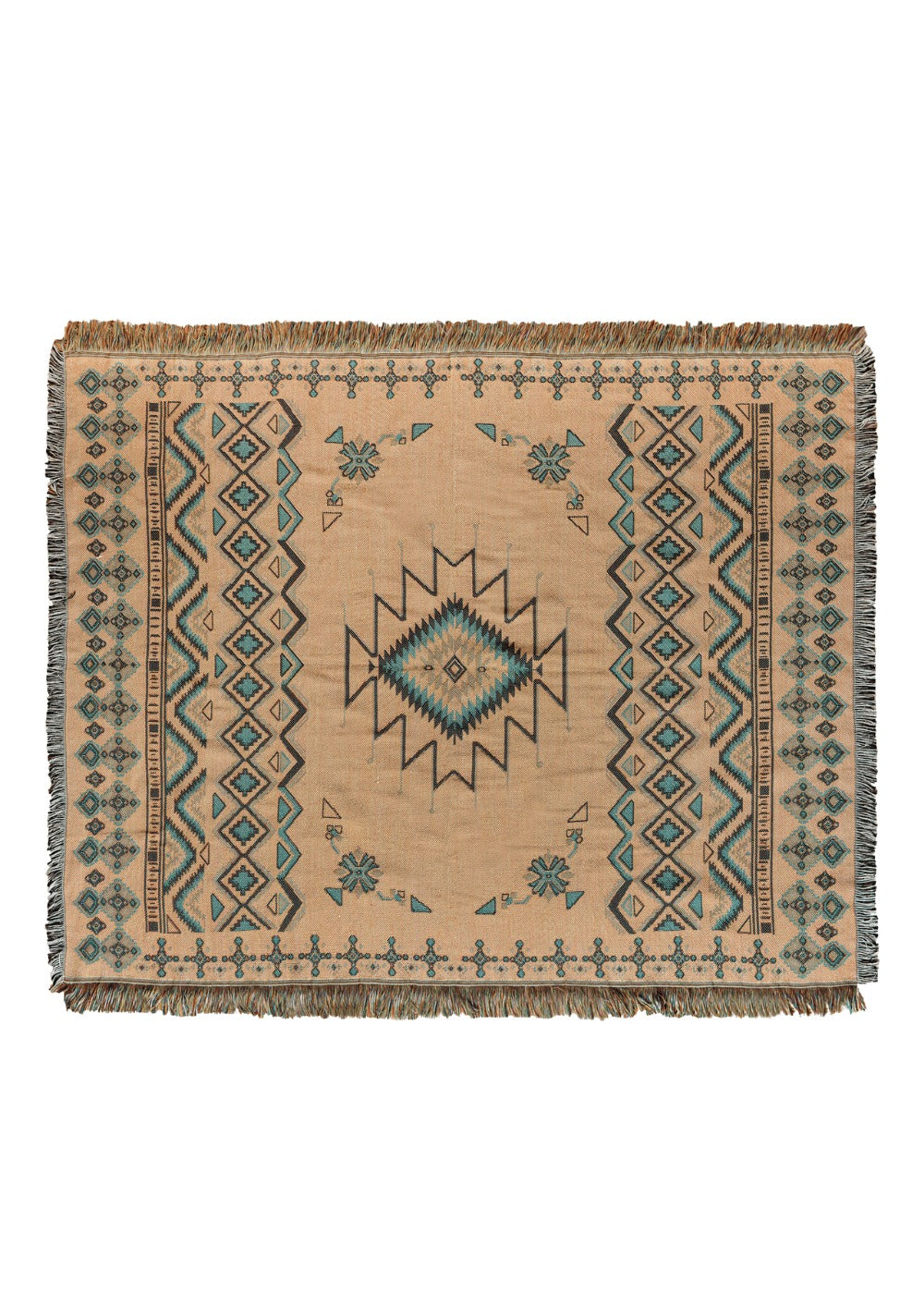 HENDEER - 'Let It Be' Woven Picnic Rug/Throw: Regular 130x160cm