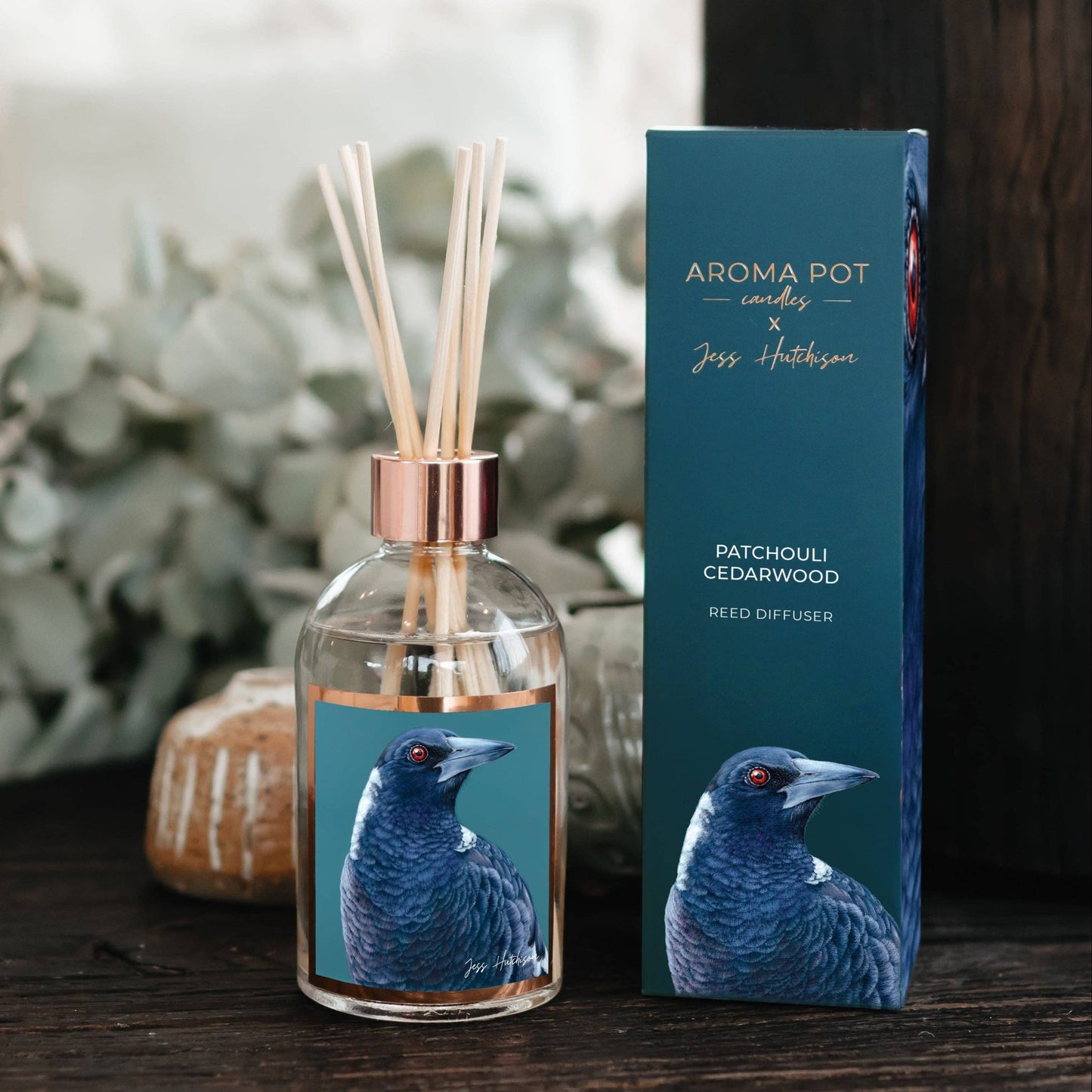 Aroma Pot - Australian artist reed diffuser | Patchouli Cedarwood | 200ml
