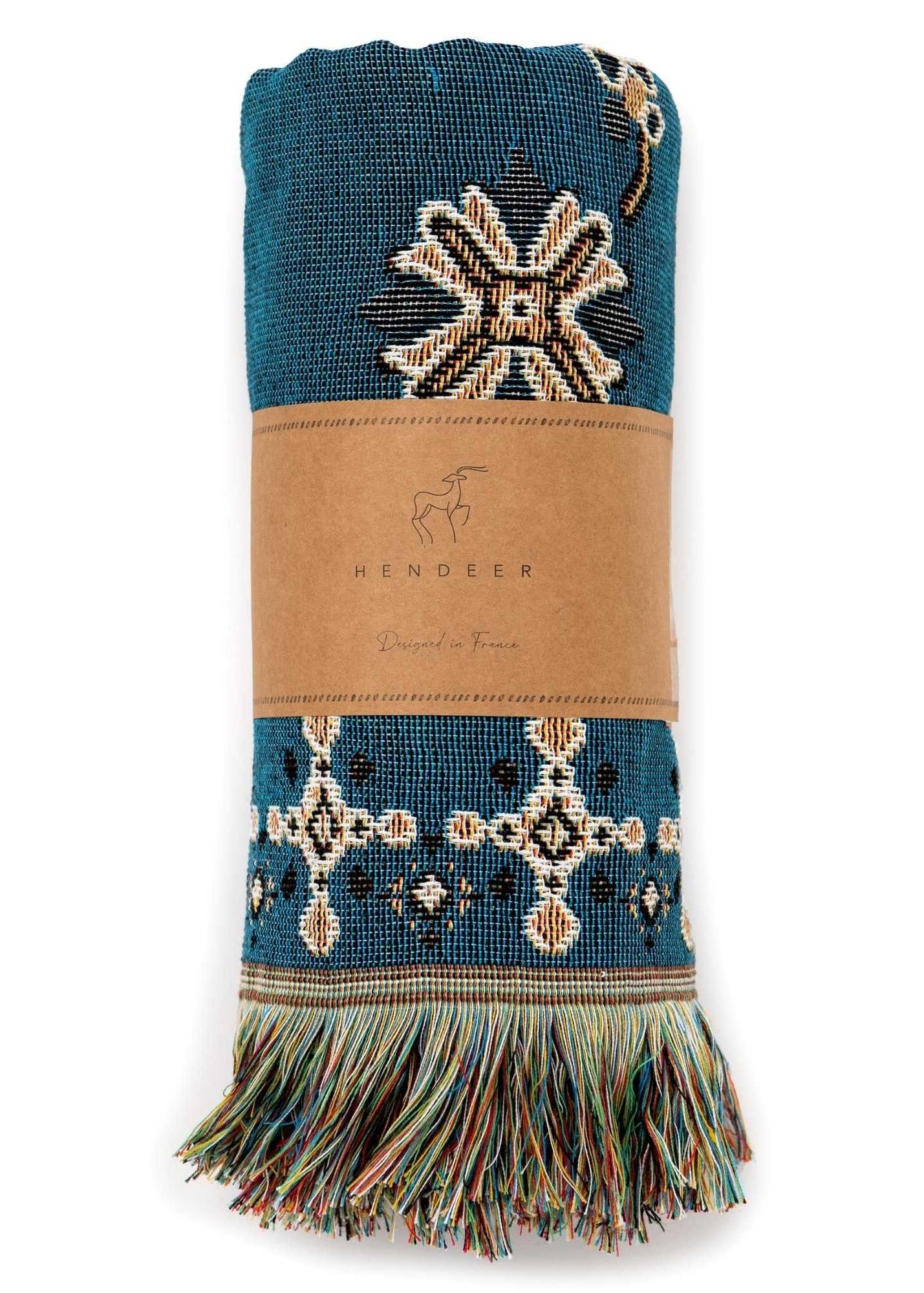 HENDEER - 'Let It Be' Woven Picnic Rug/Throw: Regular 130x160cm