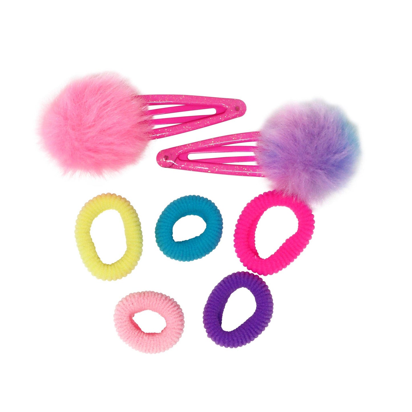 Pink Poppy - Pom Pom Hair Clips & Elastics - (Pack Size: 6)