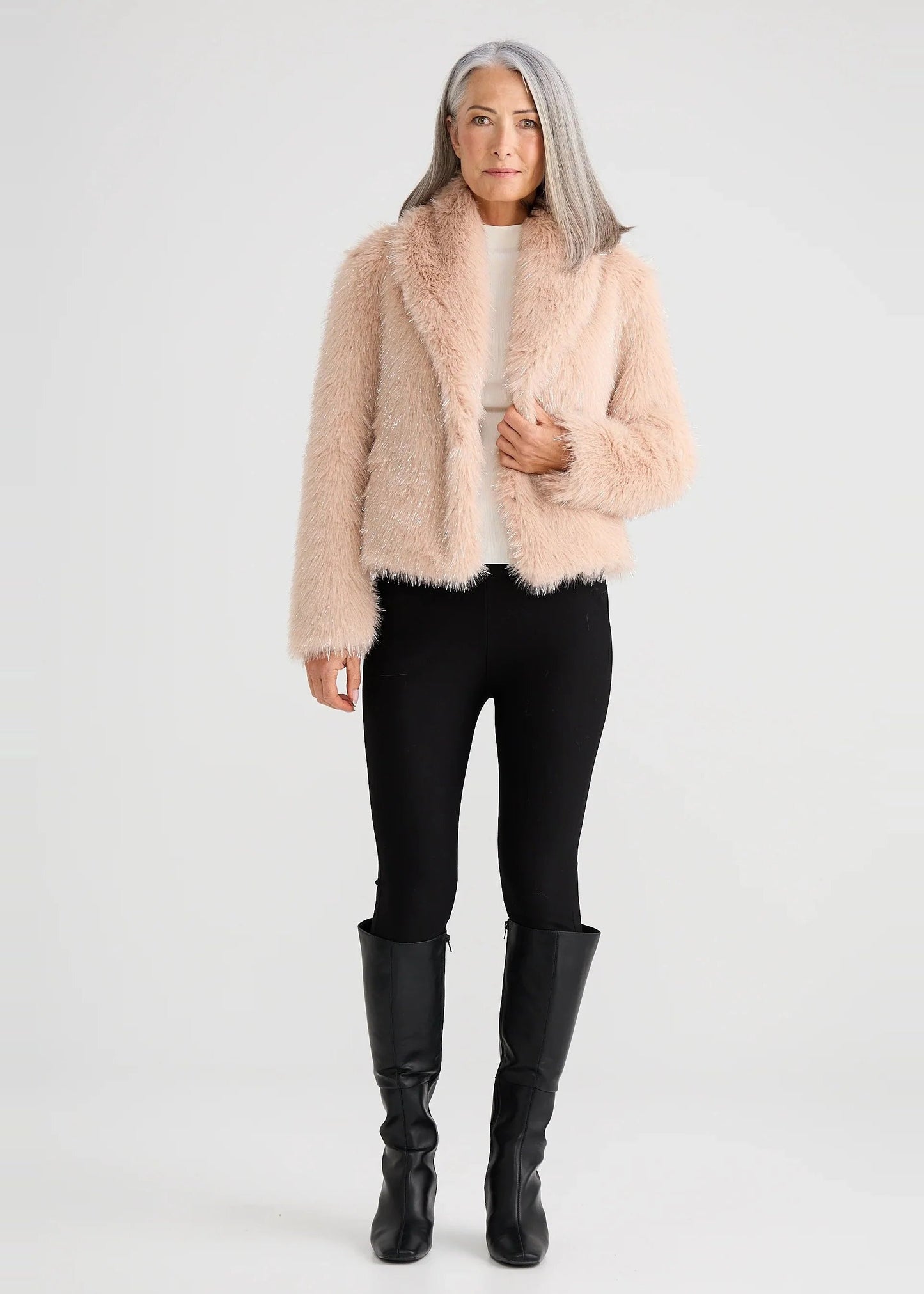 Glamour Fur Jacket - Blush Sparkle