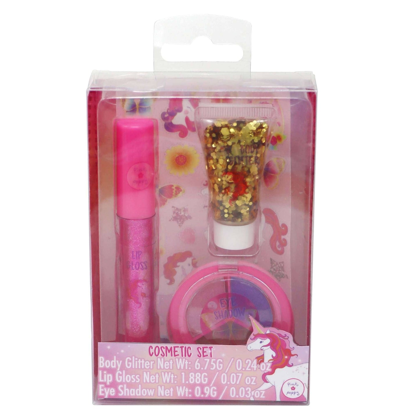 Pink Poppy - Unicorn Butterfly Cosmetic Set - (Pack Size: 4)