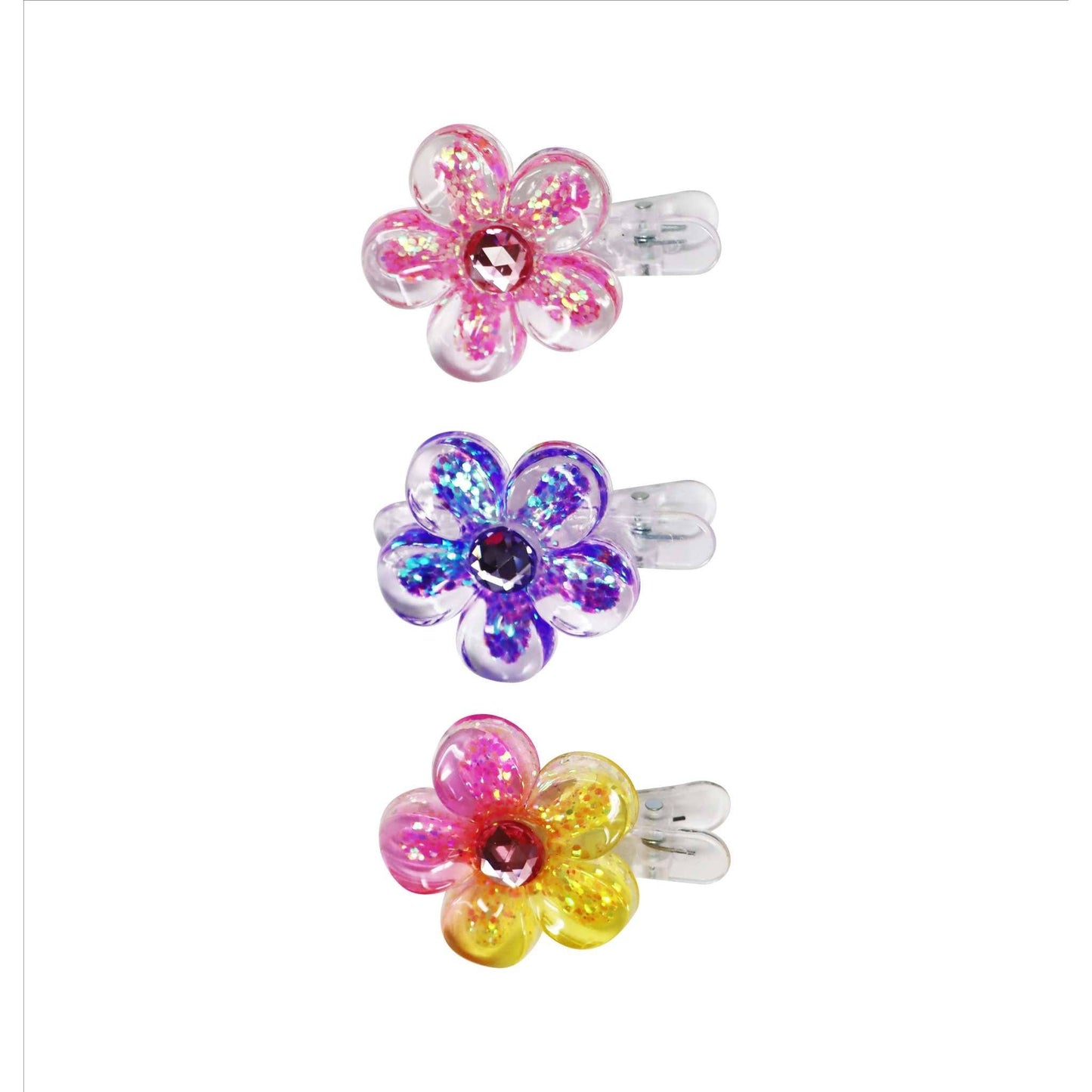 Pink Poppy - Daisy Sparkle Hair Clips - (Pack Size: 6)