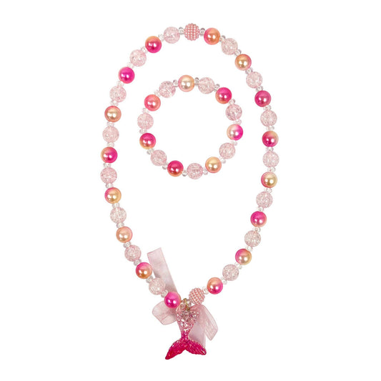 Pink Poppy - Mermaid Tail Necklace & Bracelet Set - (Pack Size: 6)