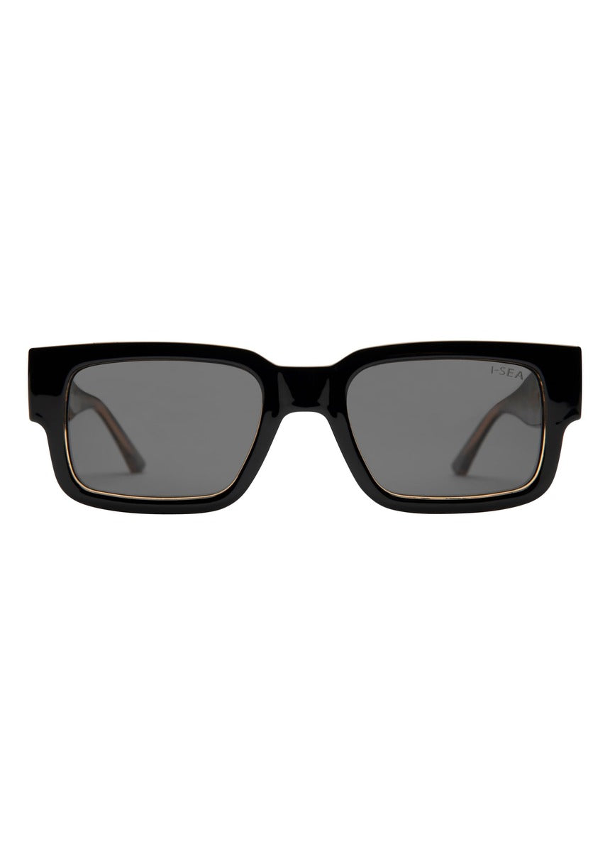 I-SEA Cole Houshmand sunglasses, black leopard frame with smoke polarised lens
