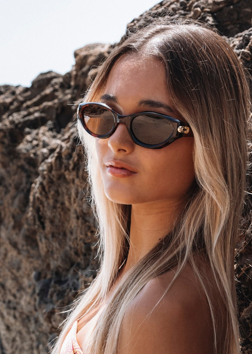 I-SEA Kensington sunglasses, tortoiseshell frame with brown polarised lens