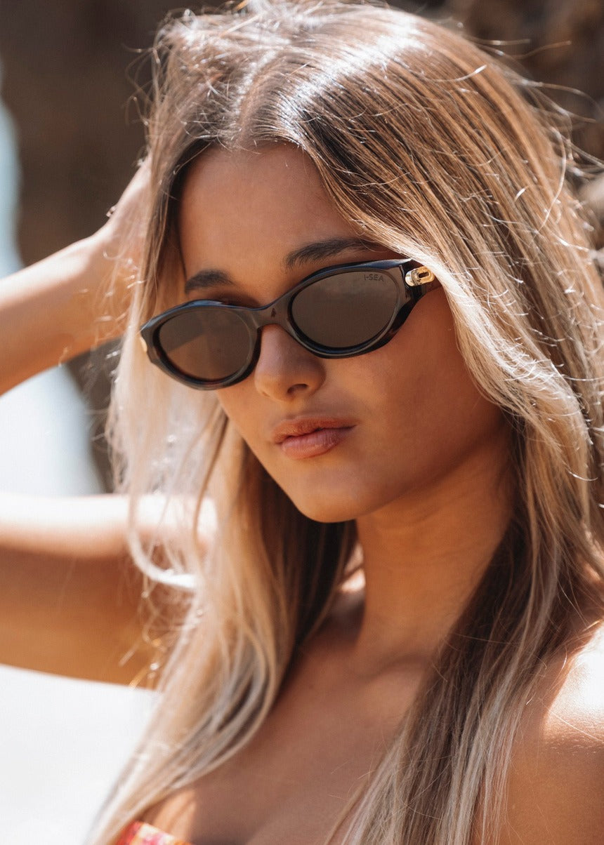I-SEA Kensington sunglasses, tortoiseshell frame with brown polarised lens