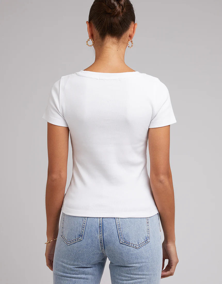 Lily V-Neck Tee - White