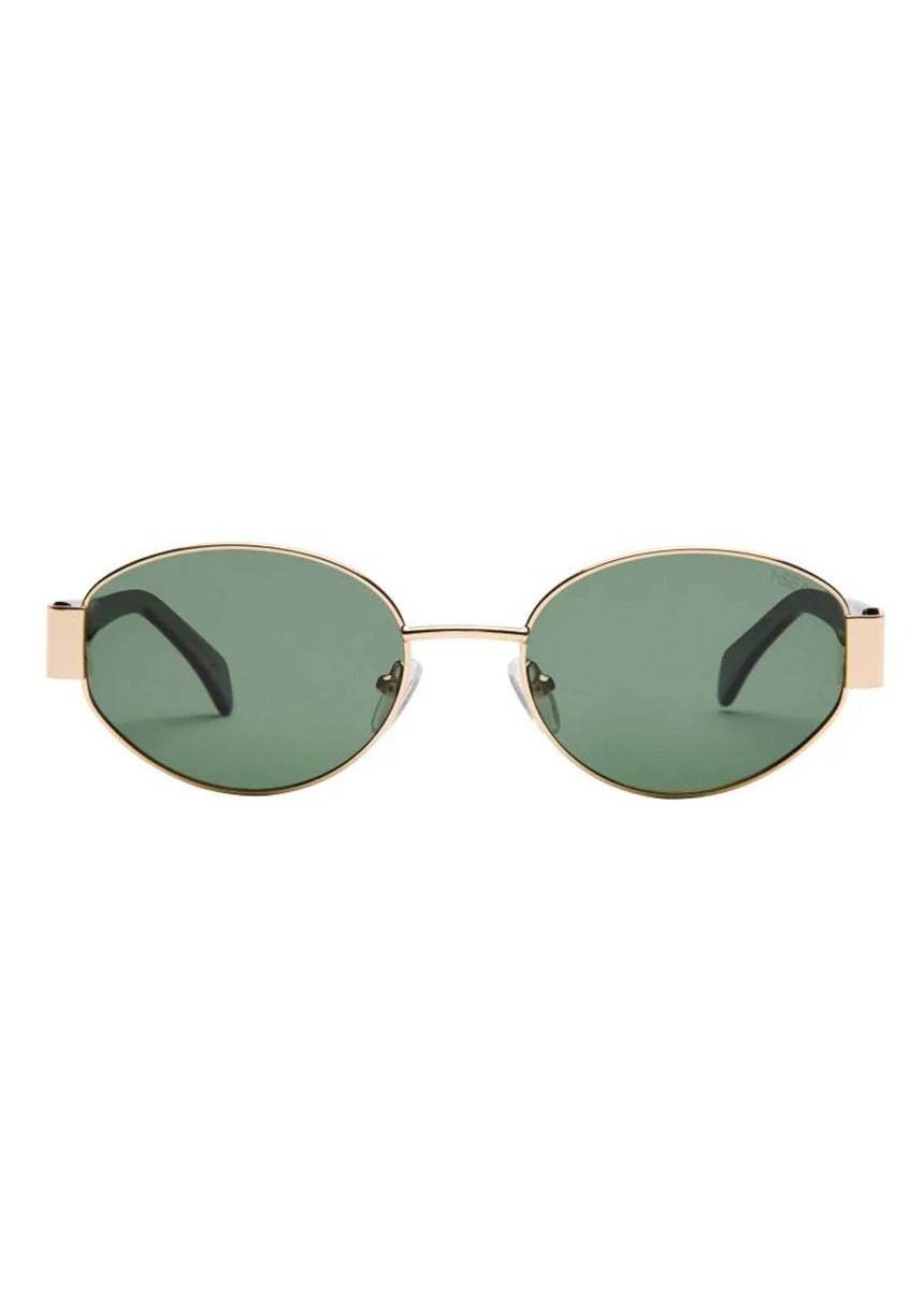 I-SEA Lennox sunglasses, gold frame with green polarised lens