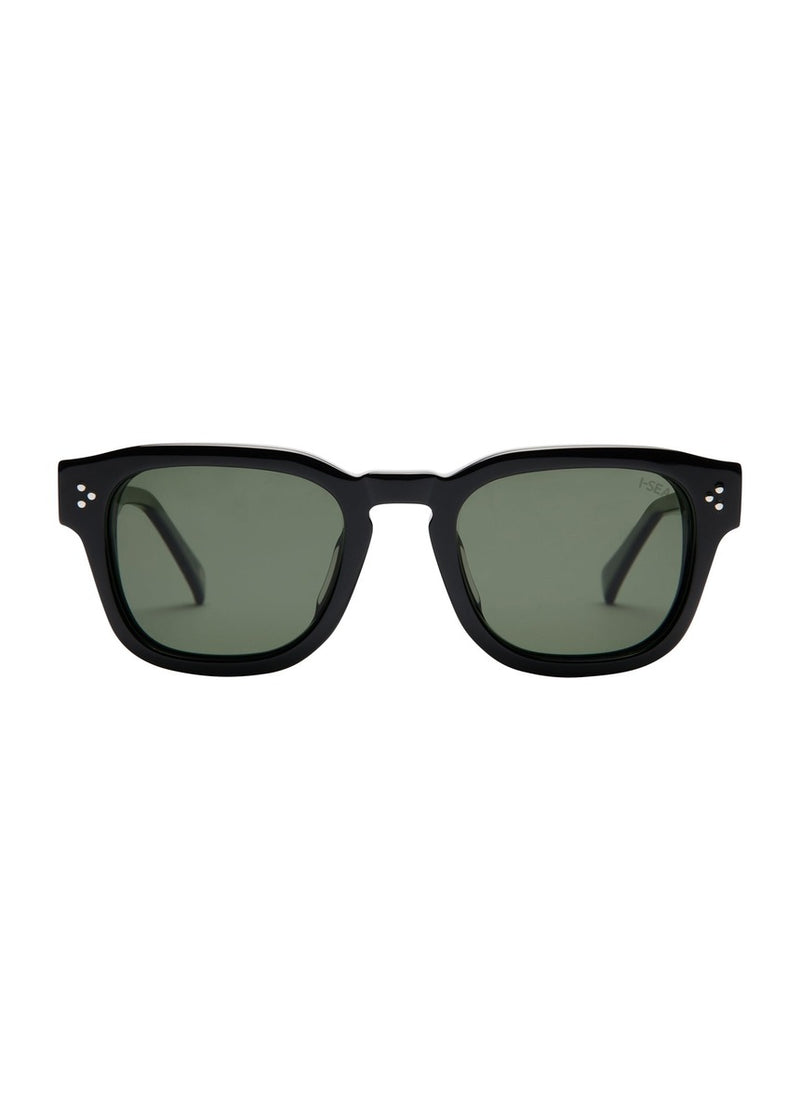 Camden Sunglasses - Black Acetate/ Green Polarised