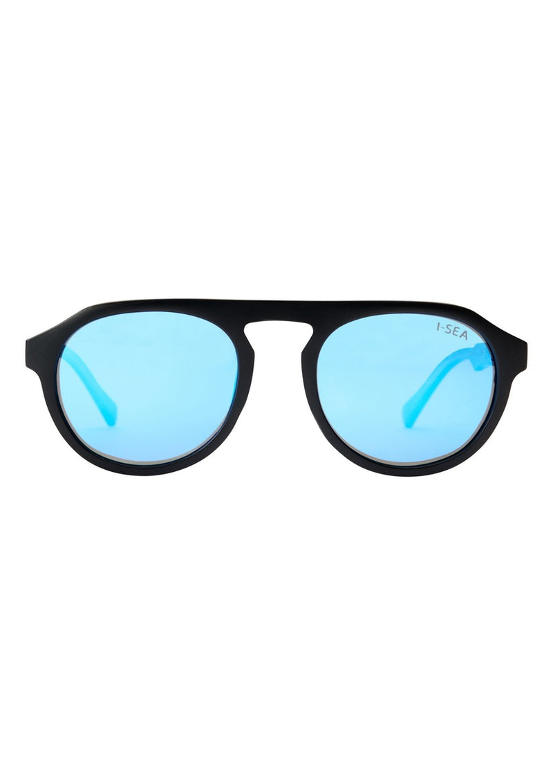 Ivan Florance Sunglasses - Black Blue Mirror Polarised