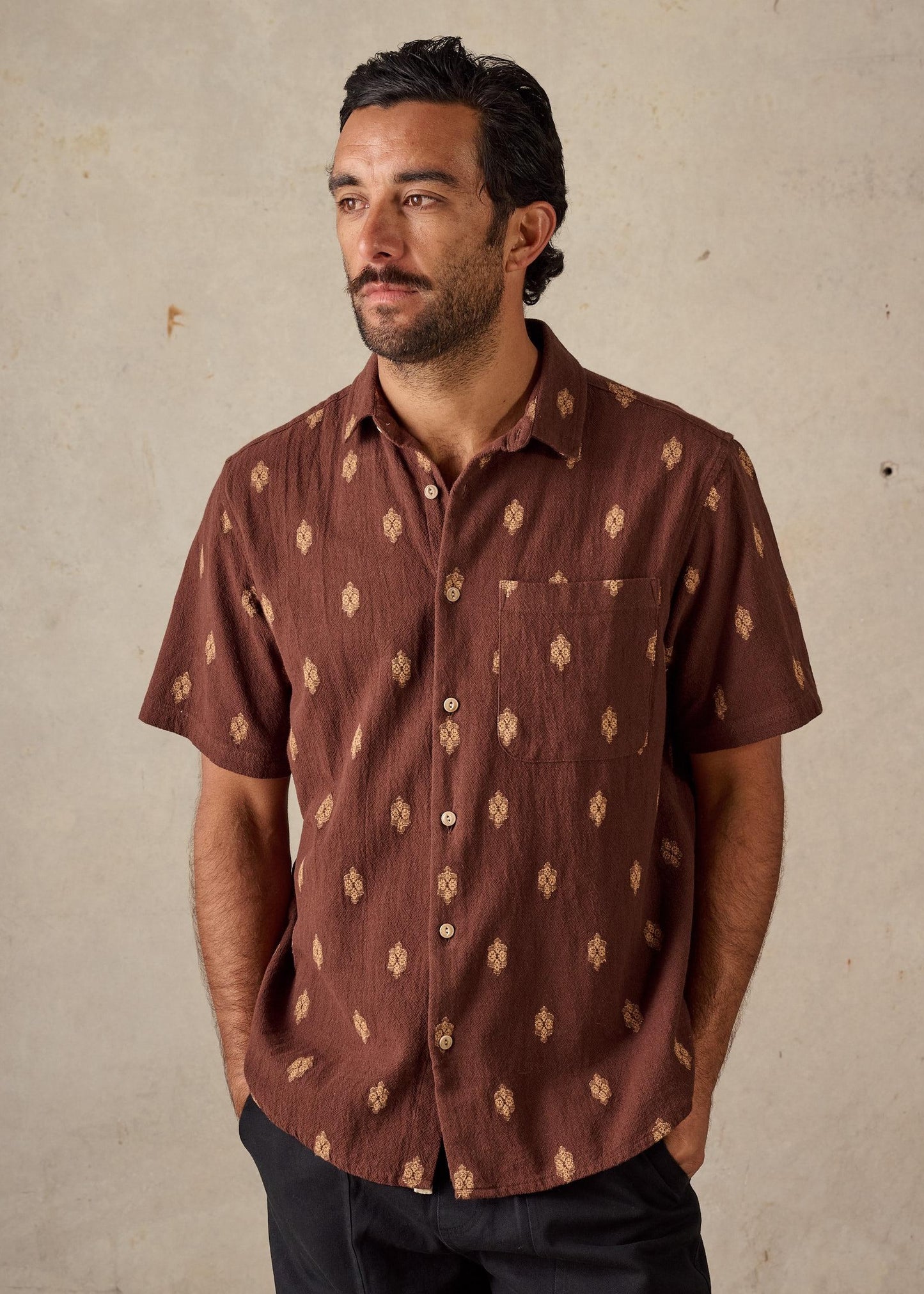 Button Up Shirt - Brown Multi