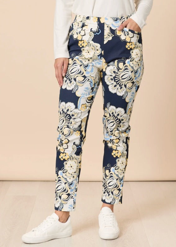 Newport Print Pant - Navy Multi