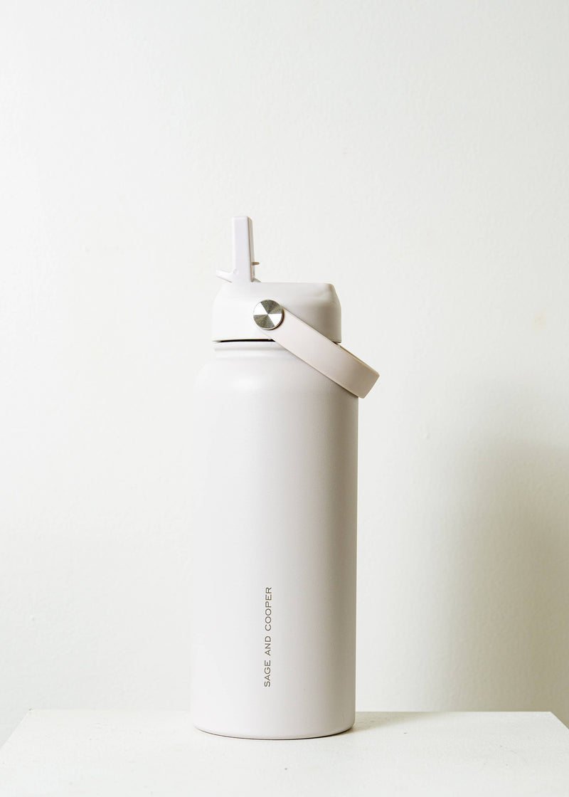 Sage & Cooper - The Sage & Cooper Insulated Drink Bottle: White / 1 Litre