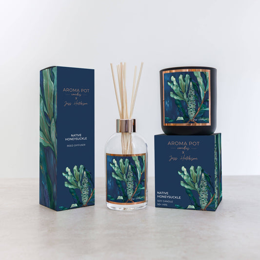Aroma Pot - Australian artist reed diffuser | Native Honeysuckle | 200ml