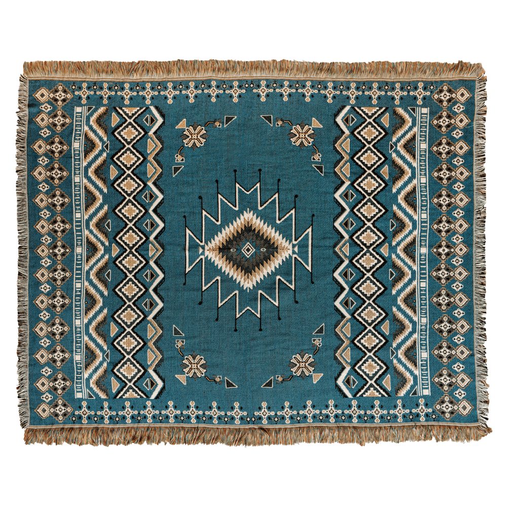 HENDEER - 'Let It Be' Woven Picnic Rug/Throw: Regular 130x160cm