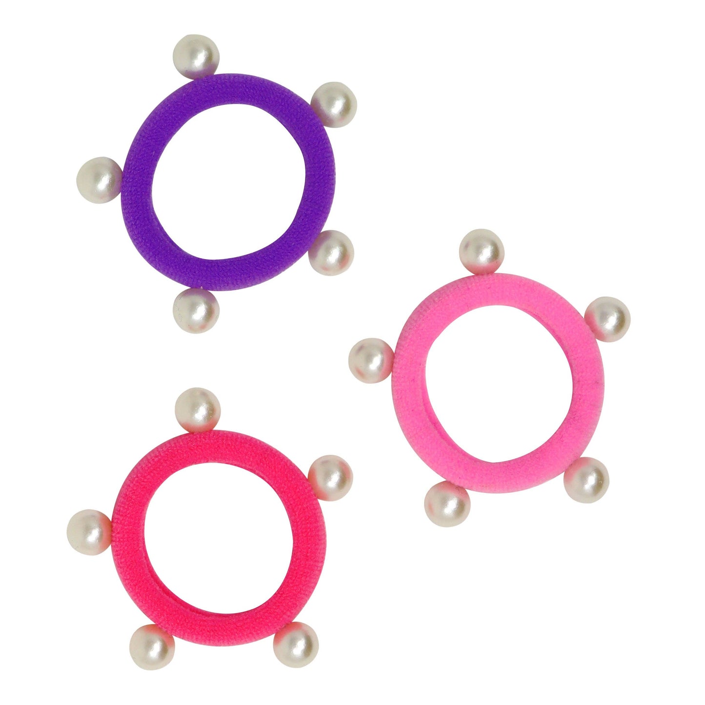 Pink Poppy - Pearl Hair Elastics - (Pack Size: 6)