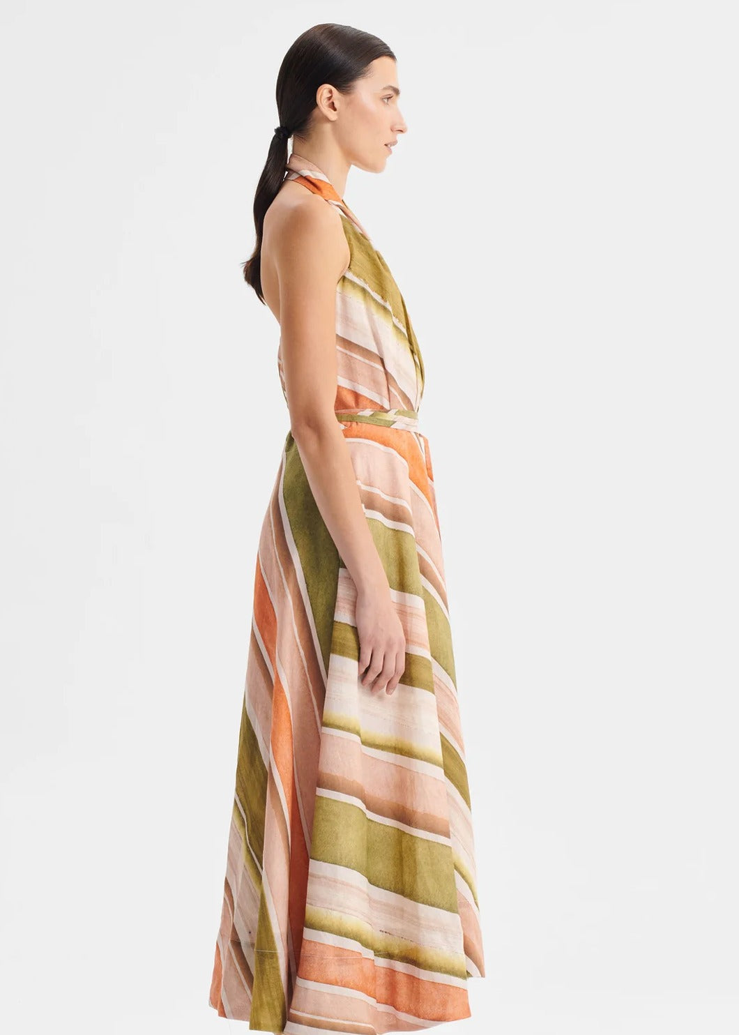 Ronni Linen Halter Dress - Print