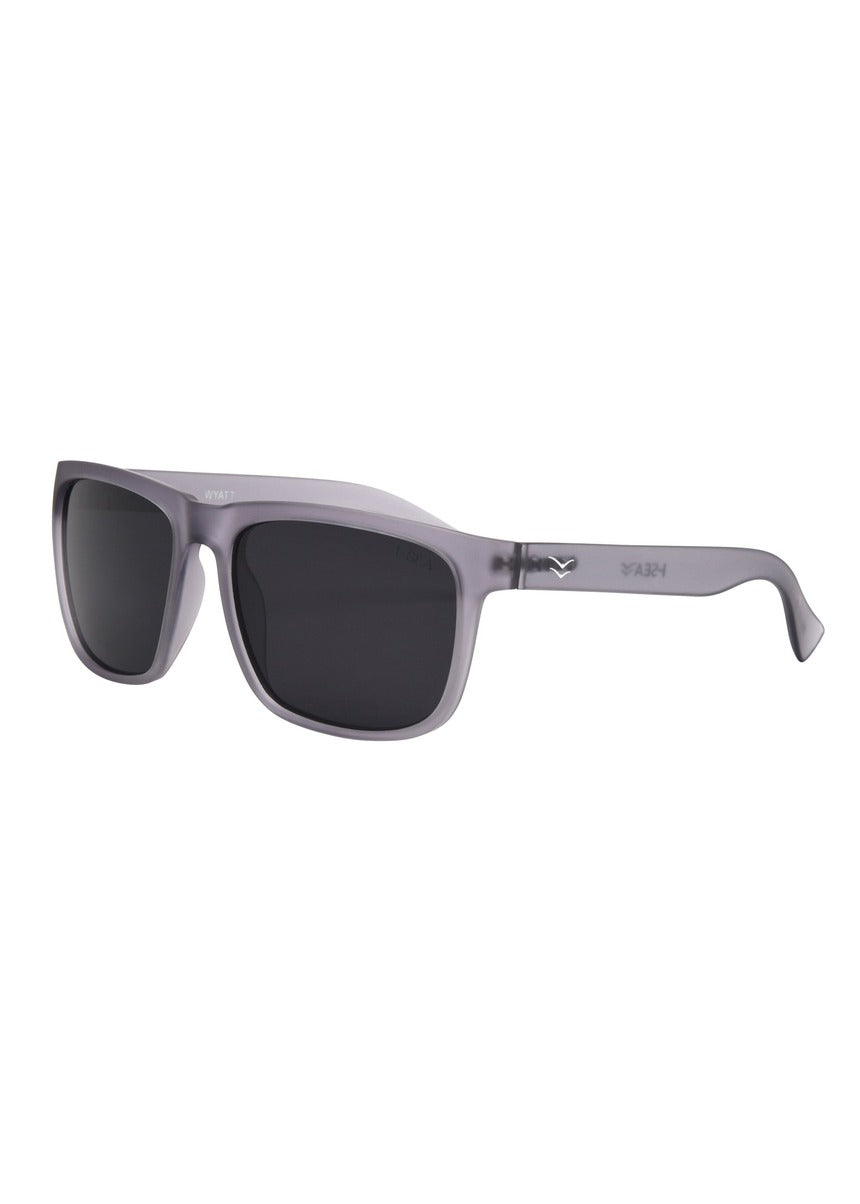 I-SEA Wyatt sunglasses, grey frame with smoke polarised lens