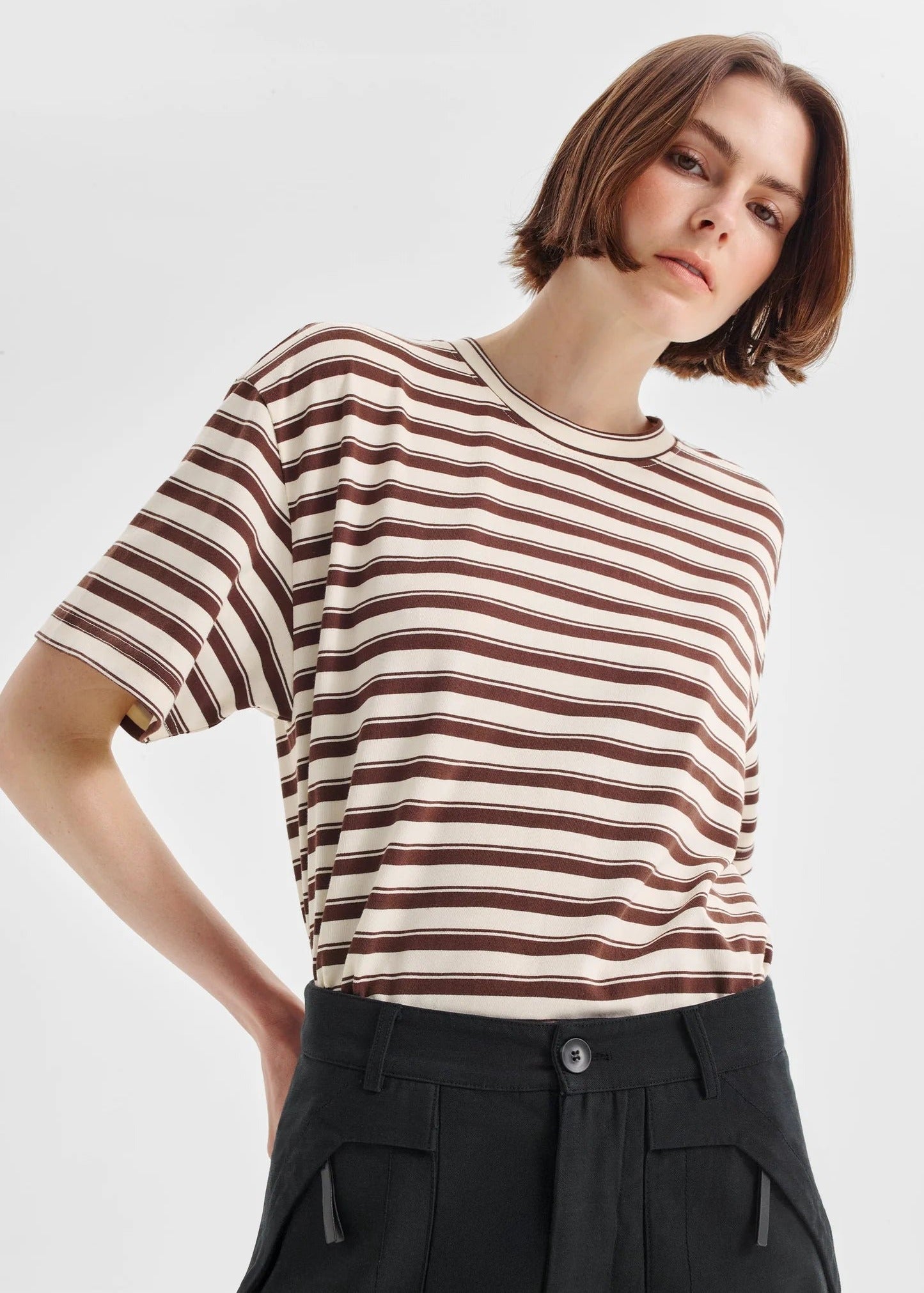 Jericho Stripe Tee - Expresso