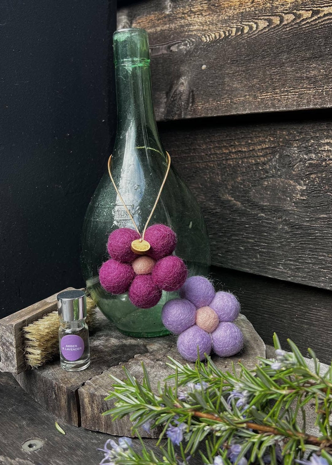 Felt Flower Fresheners - Amber & Lavender
