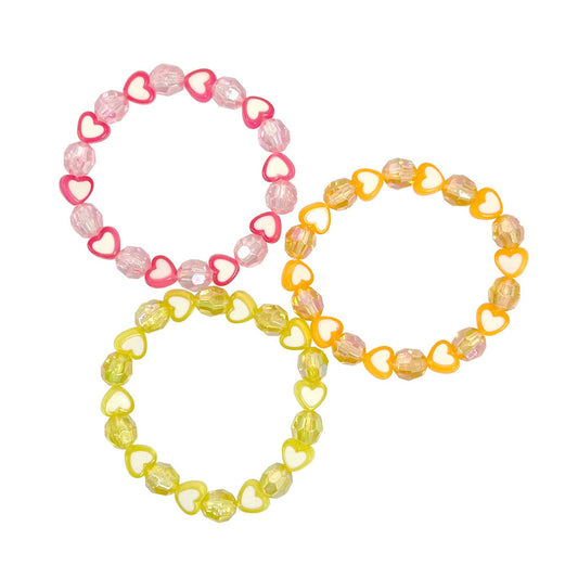 Pink Poppy - Love Heart Bracelet Set - (Pack Size: 6)