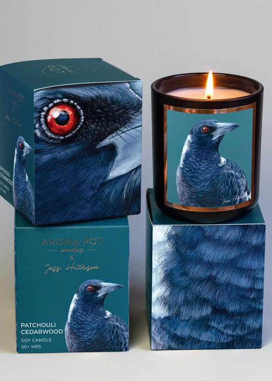 Australian artist soy candle | Patchouli Cedarwood | 50+hrs