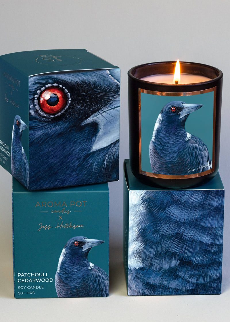 Australian artist soy candle | Patchouli Cedarwood | 50+hrs