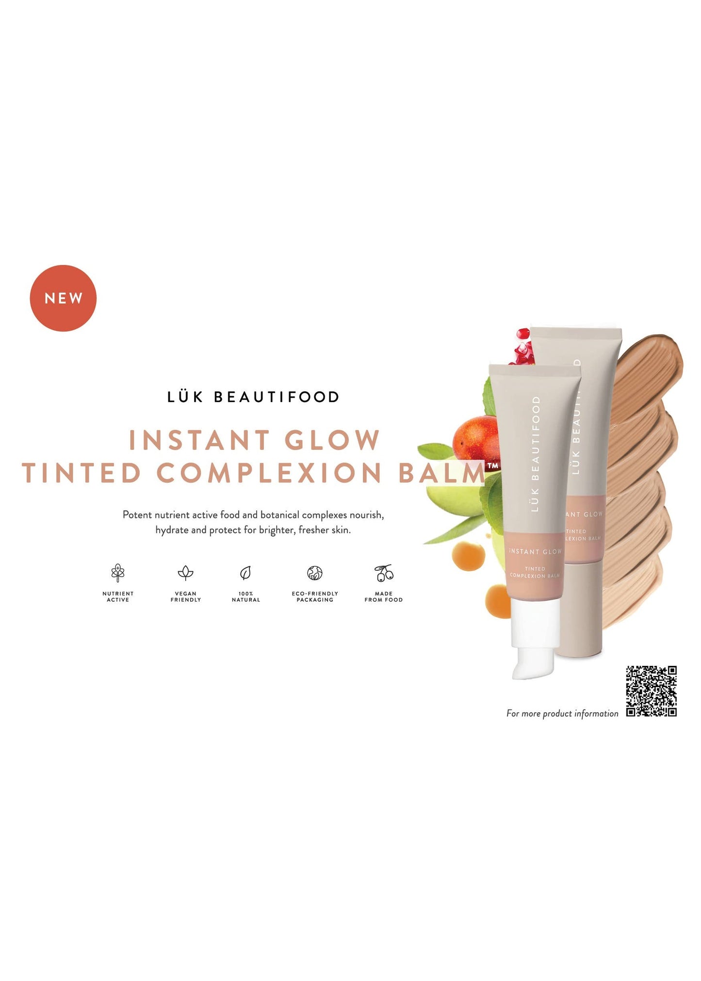 Luk Beautifood - NUDE 4 (Medium) - Instant Glow Tinted Complexion Balm 30ml