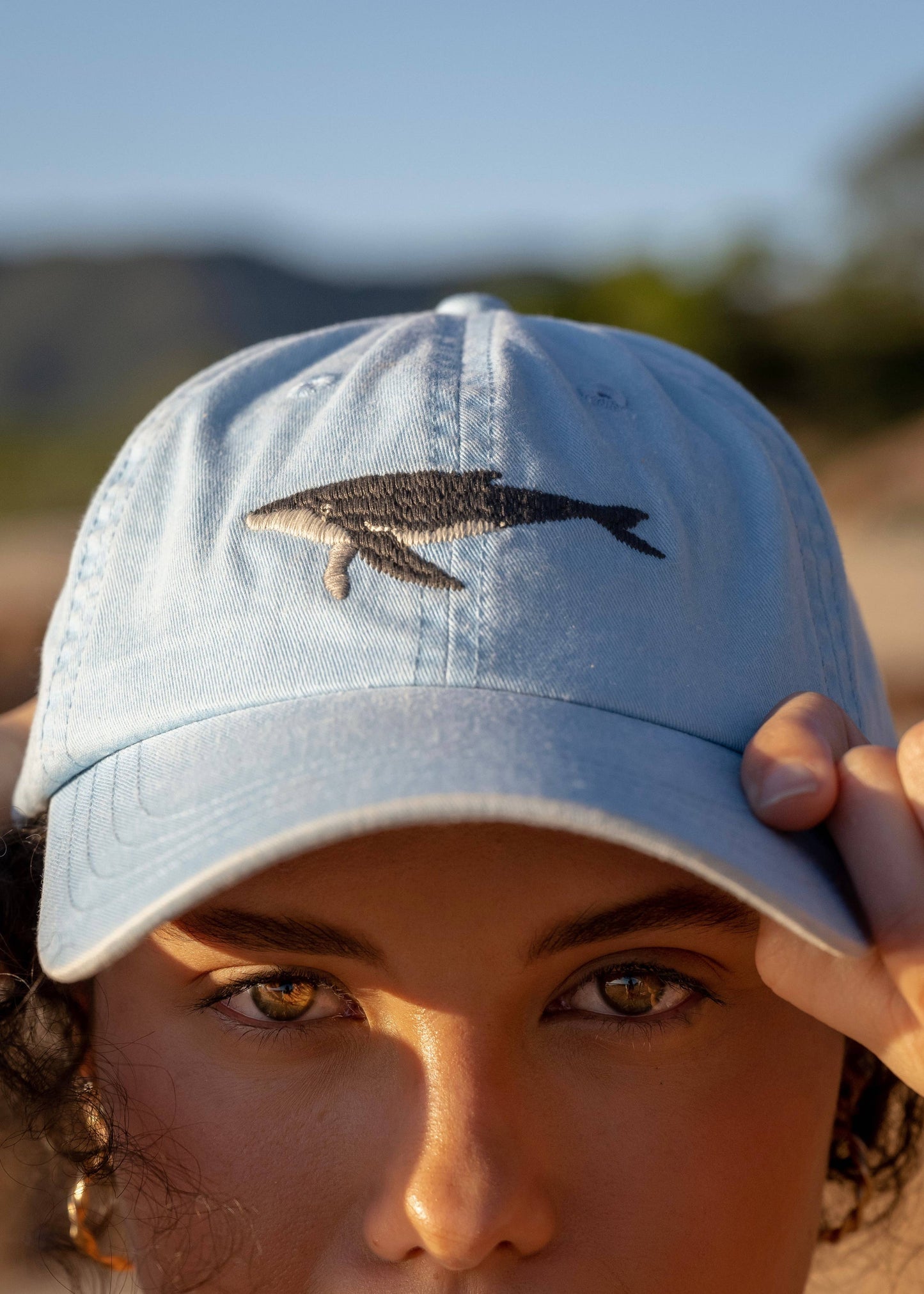 Pallion Point - Humpback Whale Fish Lid | Cotton Dad Cap in Blue