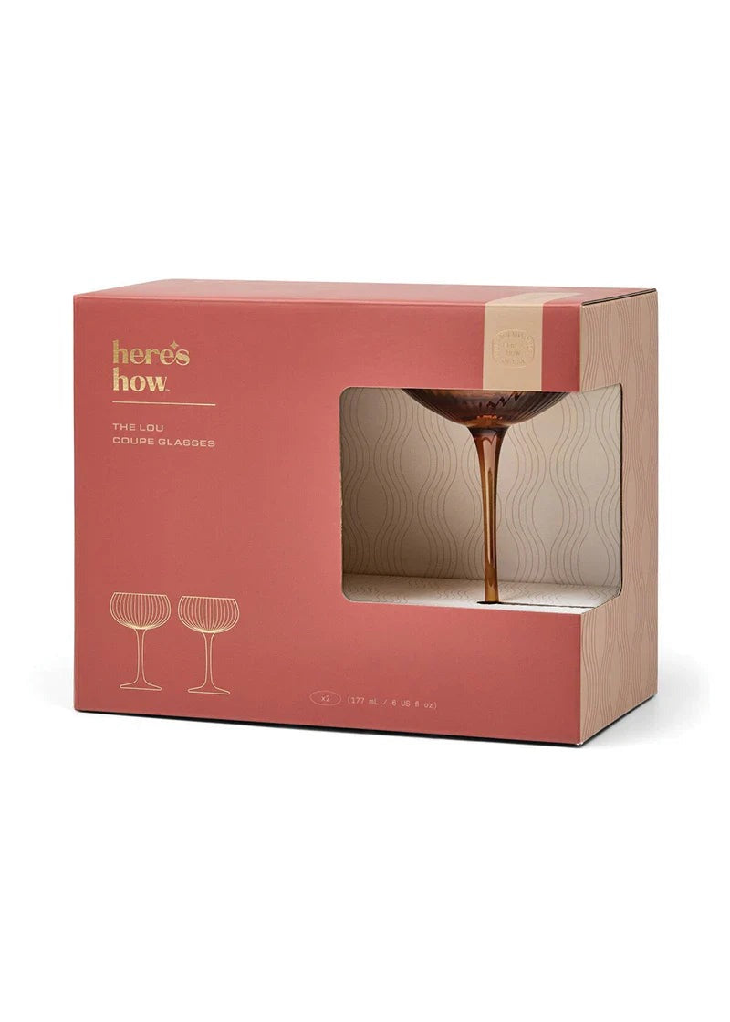 The Lou Coupe Glass - Set of 2 Amber