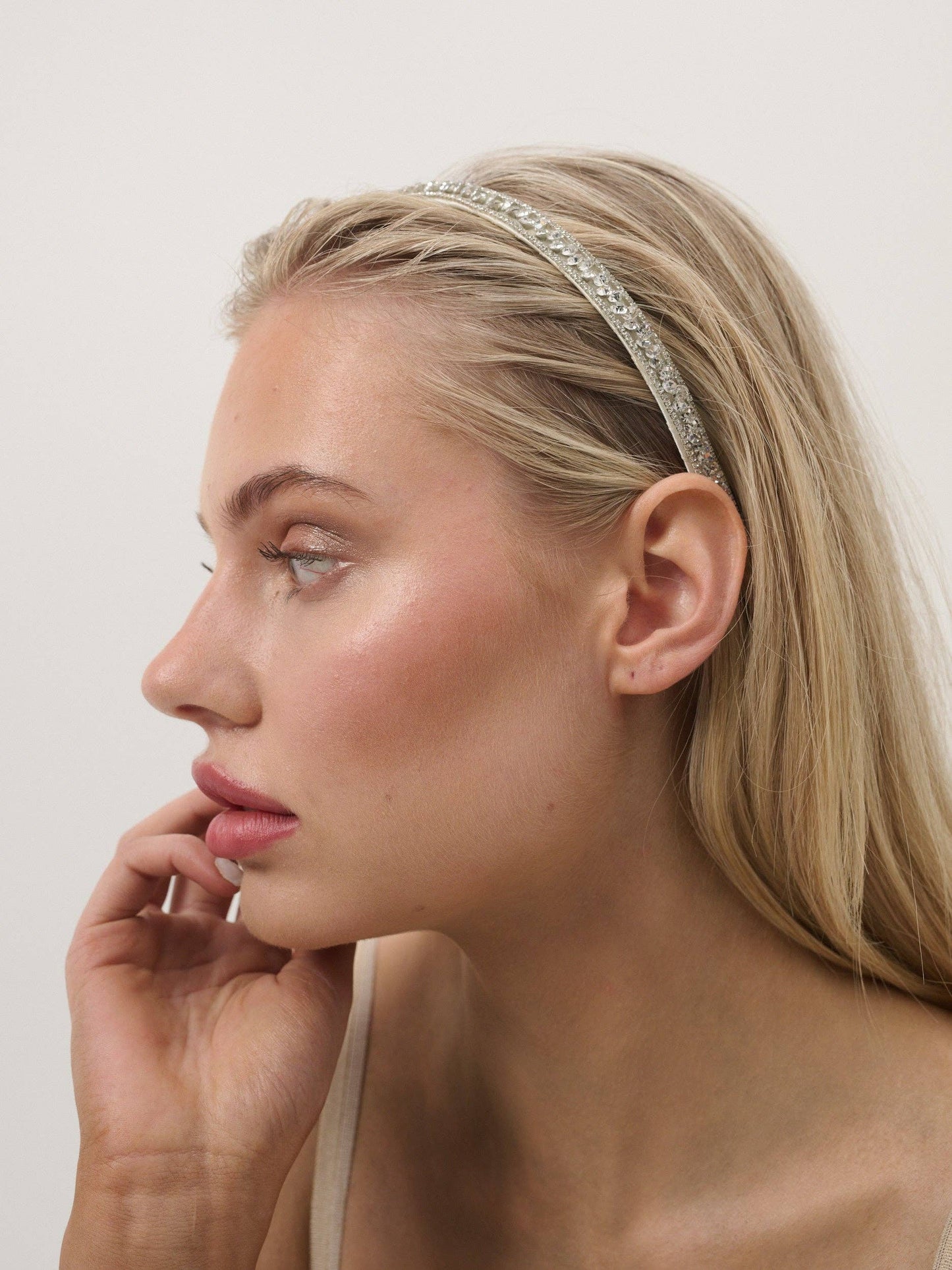 Angels Whisper Accessories - Olivia Silver Crystal Statement Headband