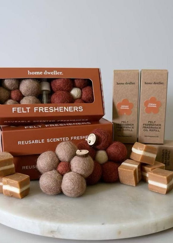 Home Dweller - Felt Flower Fresheners - Creamy Caramel