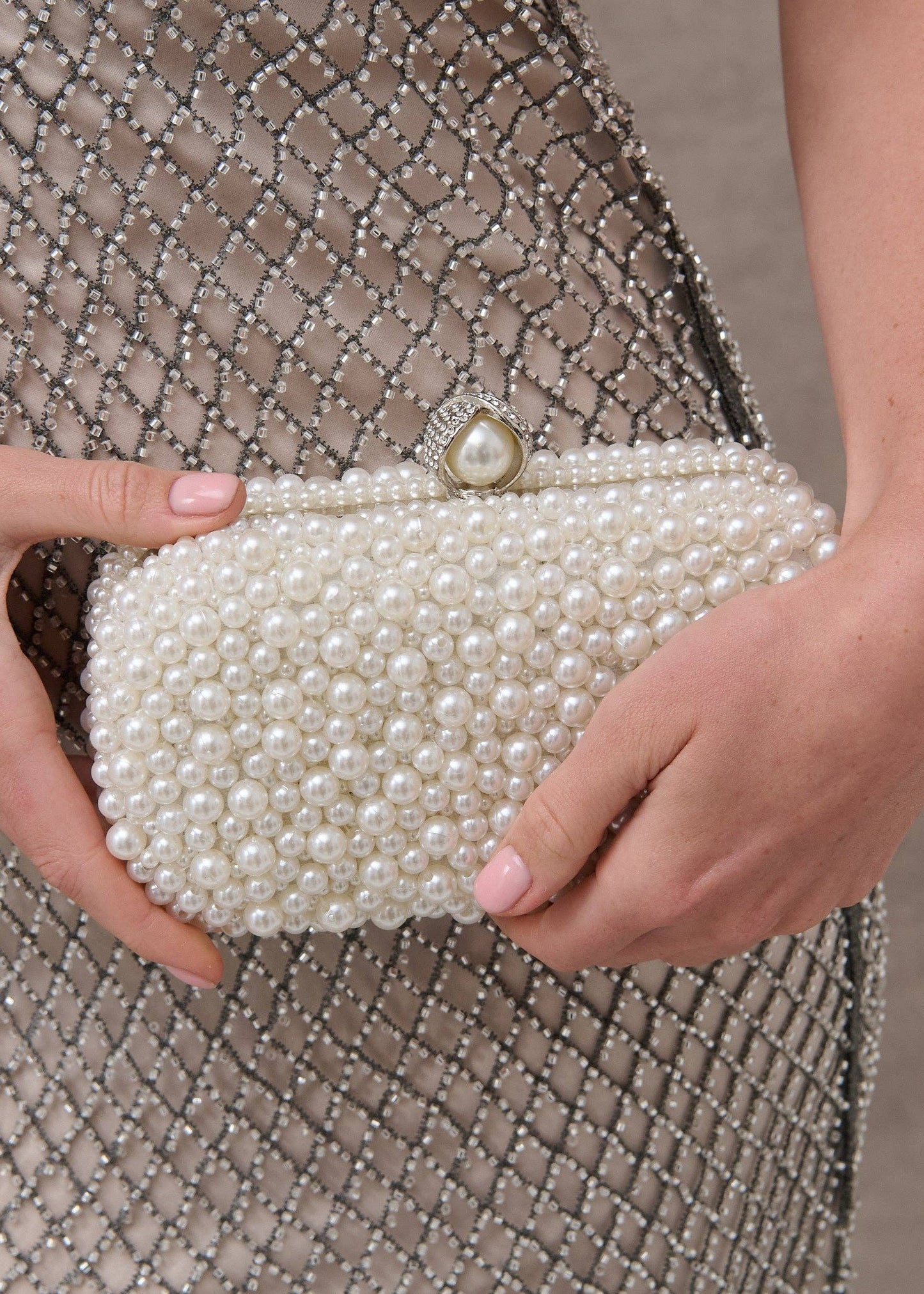 Angels Whisper Accessories - Cosmo Pearl Clutch Bag