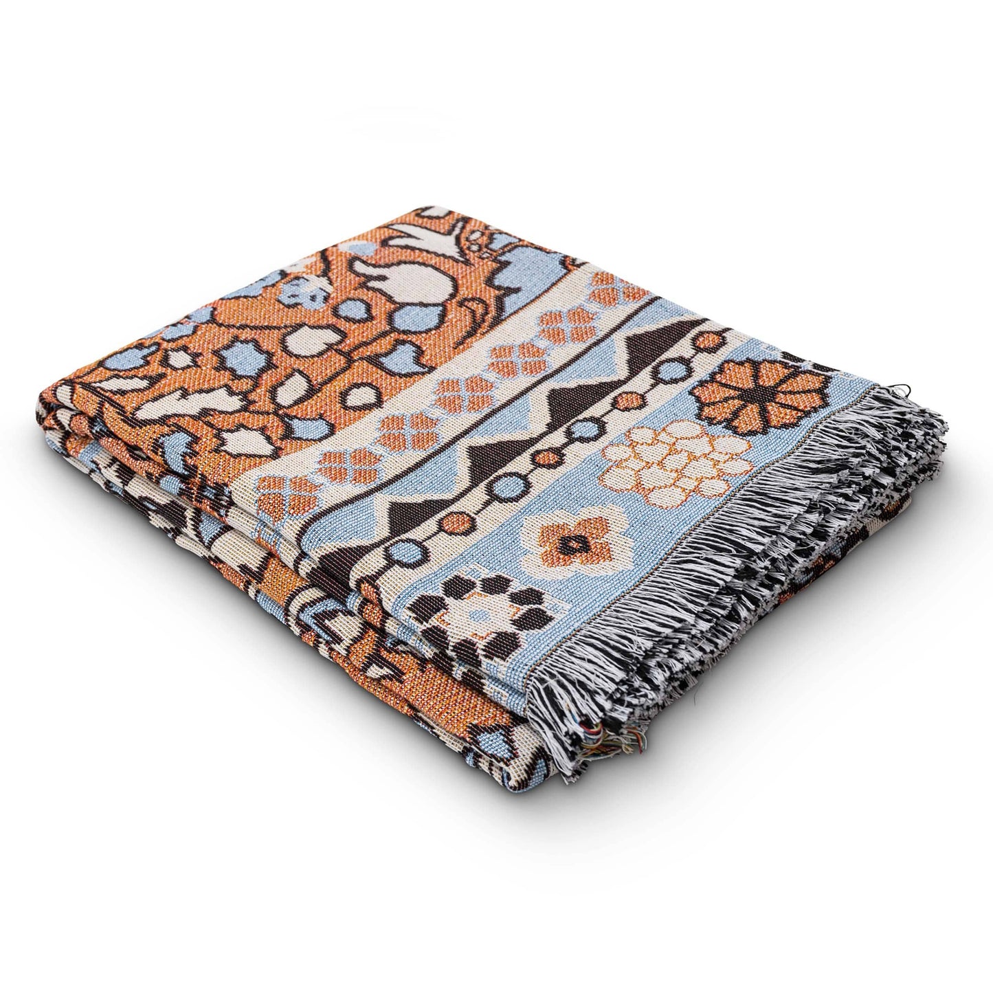 HENDEER - 'PS I Love You' Woven Picnic Rug/Throw: Large 170x200cm