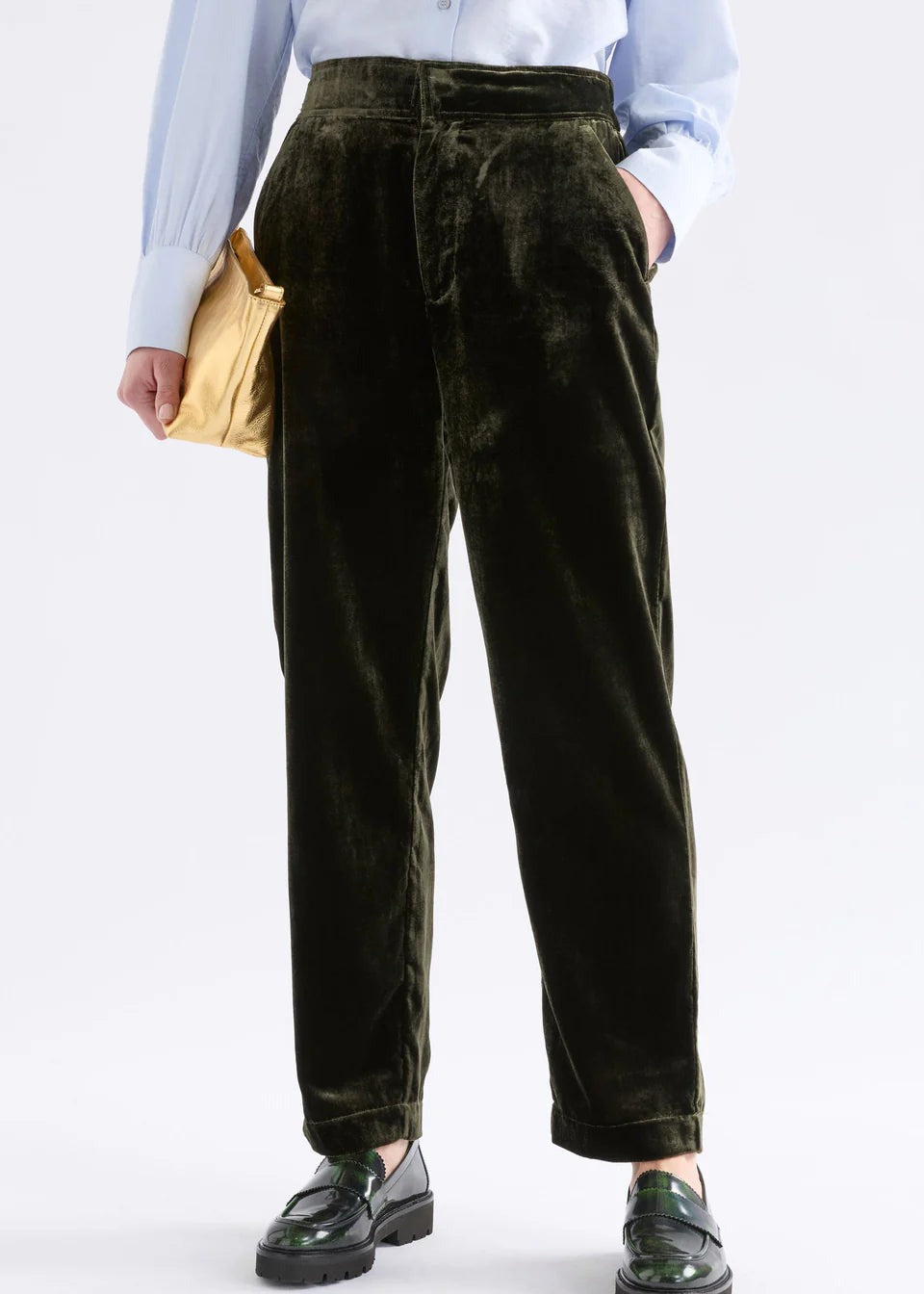 Suuri Velvet Pant - Deep Olive