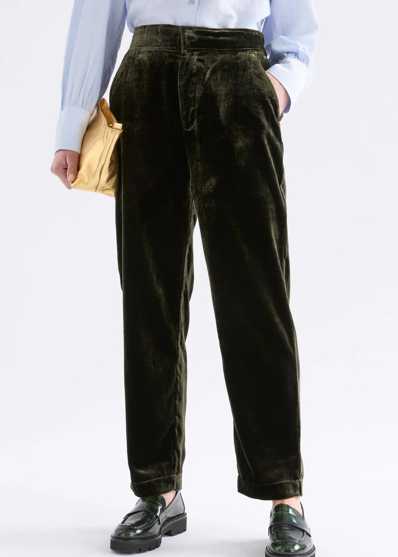 Suuri Velvet Pant - Deep Olive