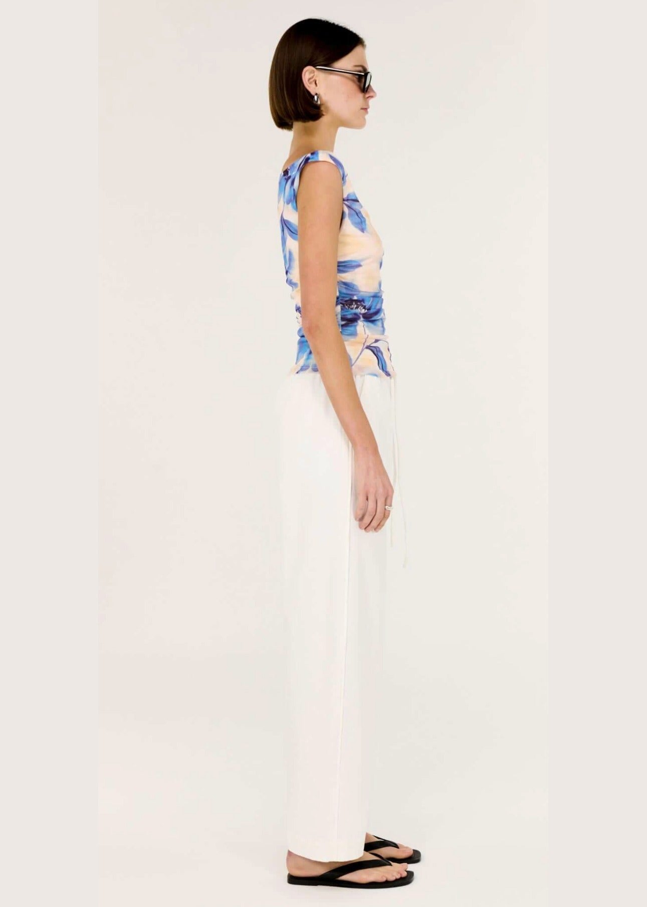 Fleur Mesh Top - Blurred Floral